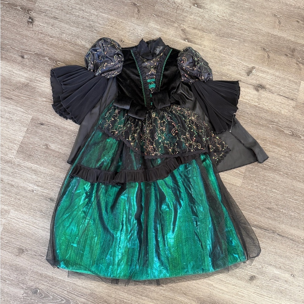 Mystical Green and Black Kids Costume